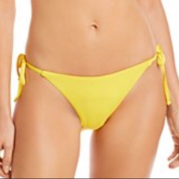 Becca Color Code Yellow Tie Side Hipster Bikini Bottoms Lg NWOT - Picture 3 of 7